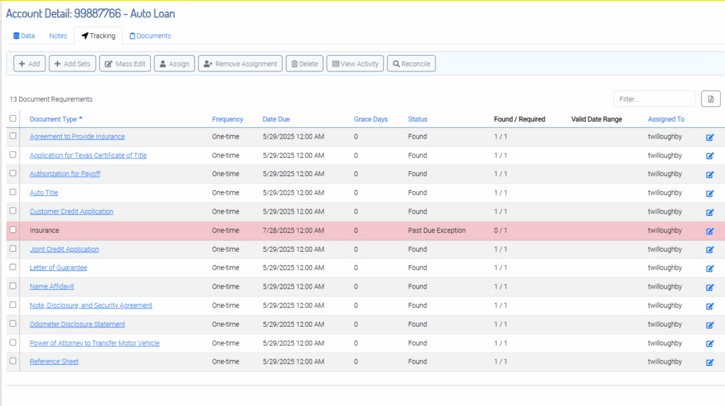 Loan Tracking